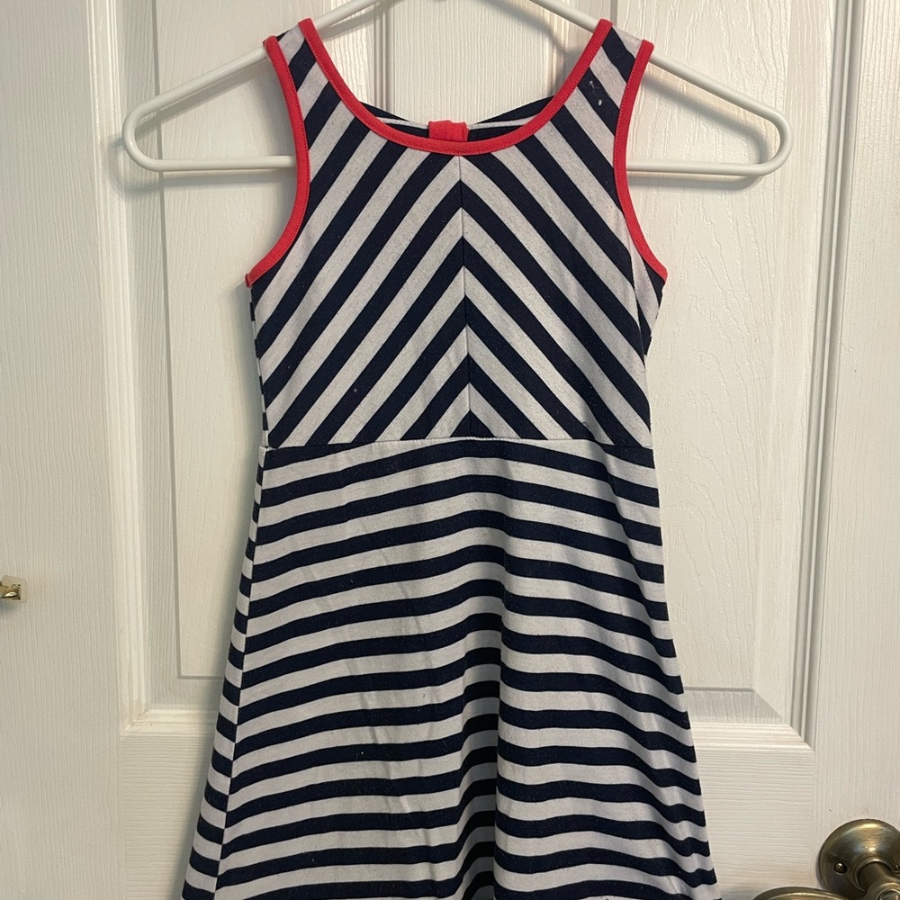 Navy and White Striped Kids Dress